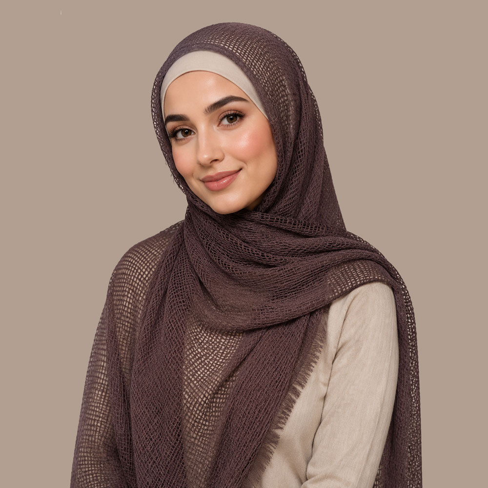 شال توری زنانه رنگ ارغوانی 