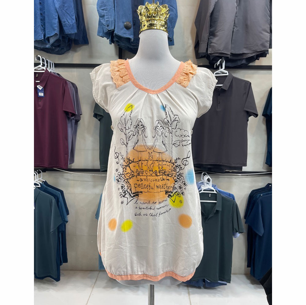 پیراهن دخترانه راحتی و فانتزی مدل “آرامش” کد R3057