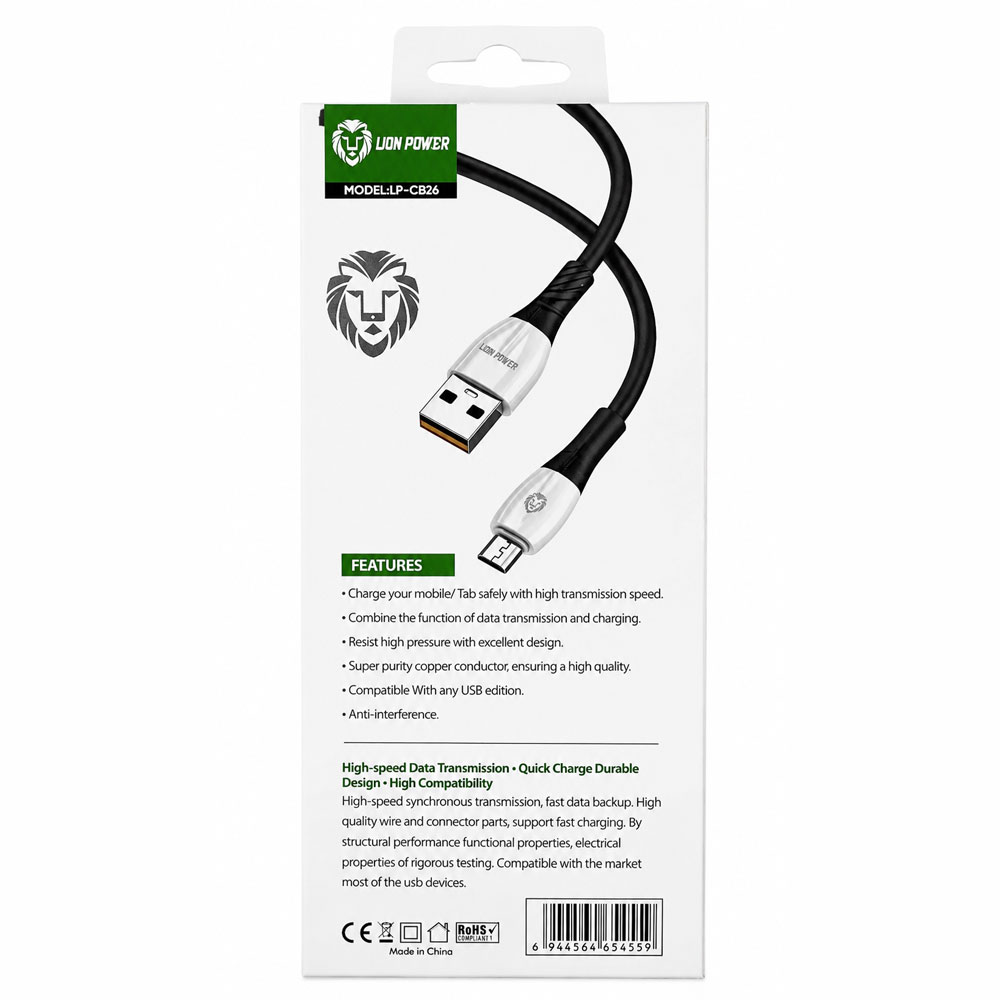 کابل تبدیل USB به Micro-USB لاین پاور (Lion Power) مدل LP-CA026 