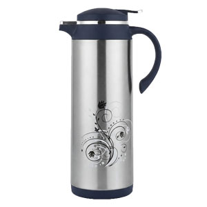  فلاسک استیل طرح‌دار سرمه‌ای برند ماکسیمان Maximan کد L102 ( شیشه صورتی ) 