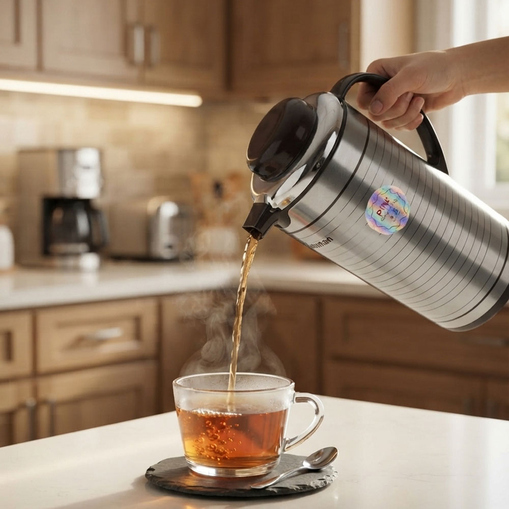 فلاسک استیل مشکی برند ماکسیمان کد L107  (شیشه صورتی )