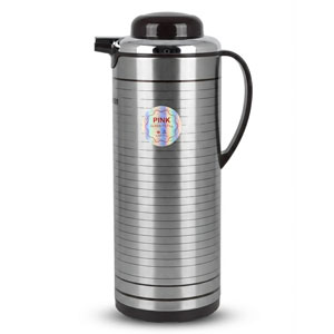 فلاسک استیل مشکی برند ماکسیمان کد L107  (شیشه صورتی )