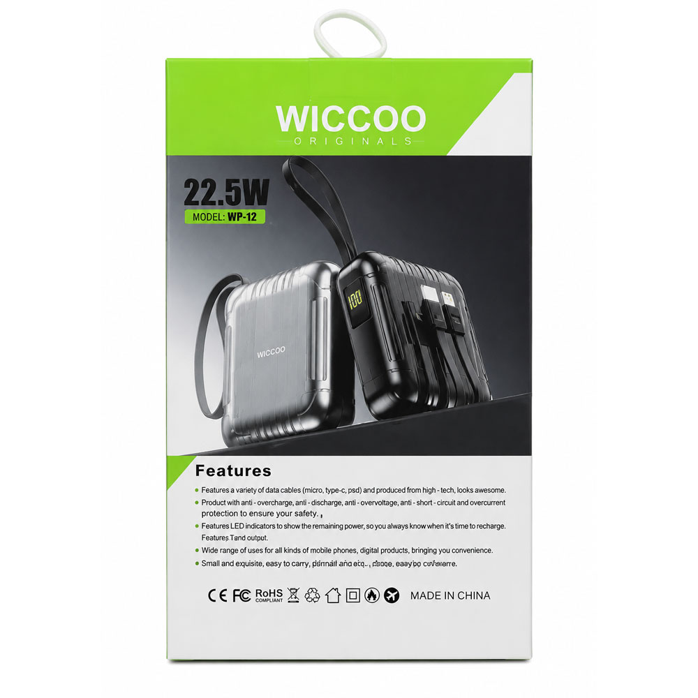 پاوربانک ویکو WICCOO 10000mAh مدل WP-12