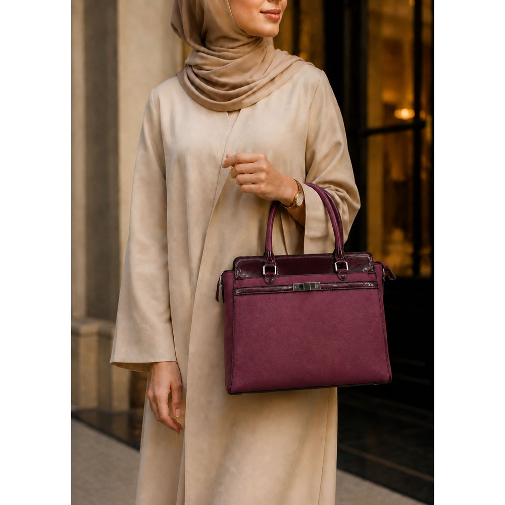  کیف دستی زنانه زرشکی مدل کلاسیک